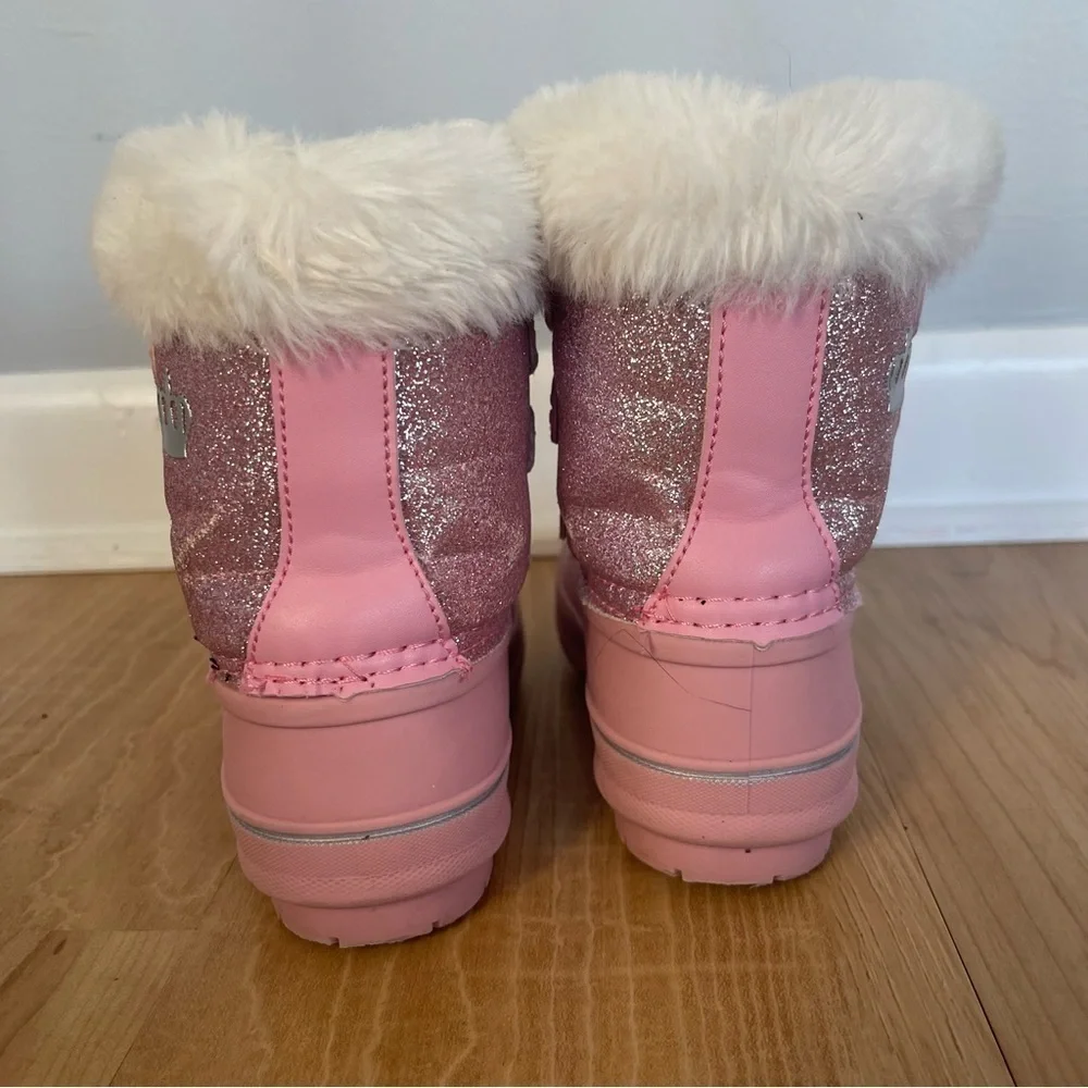 Juicy Couture JJK LIL ESCALON Pink Glitter Boots Snow Ski Winter Shoes Toddler